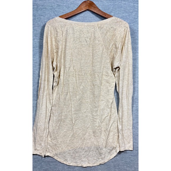 Athleta Beige Linen‎ Long Sleeve Womens Top Size S - Picture 5 of 5